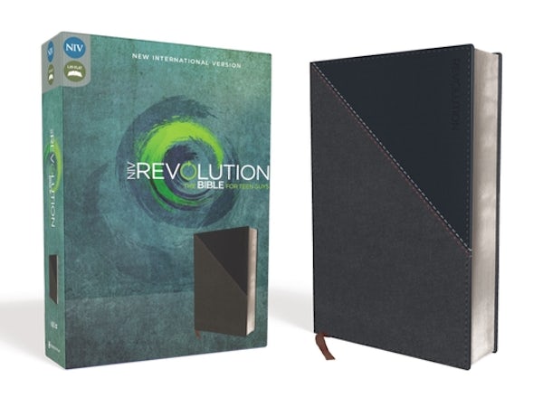 Cover image for NIV, Revolution Bible, Imitation Leather, Gray/Navy, isbn: 9780310080008