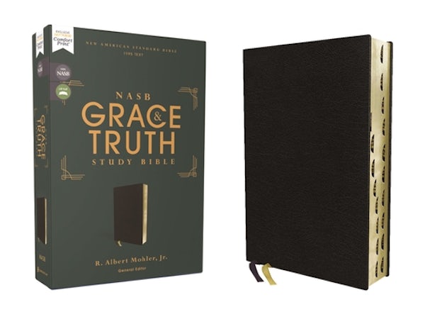 Cover image for Nasb, the Grace and Truth Study Bible (Trustworthy and Practical Insights), Bonded Leather, Black, Red Letter, 1995 Text, Thumb Indexed, Comfort Print, isbn: 9780310088479