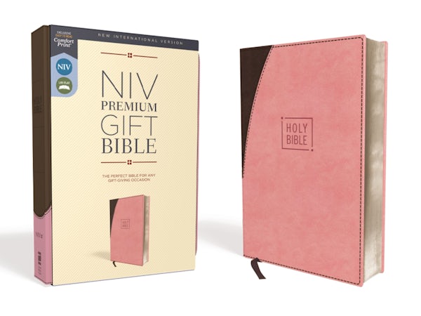 Cover image for Niv, Premium Gift Bible, Leathersoft, Pink/Brown, Red Letter Edition, Comfort Print, isbn: 9780310094012