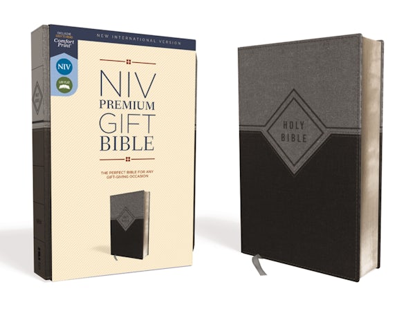 Cover image for Niv, Premium Gift Bible, Leathersoft, Black/Gray, Red Letter Edition, Comfort Print, isbn: 9780310094029