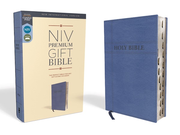 Cover image for Niv, Premium Gift Bible, Leathersoft, Navy, Red Letter Edition, Indexed, Comfort Print, isbn: 9780310094128