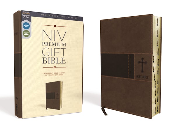 Cover image for Niv, Premium Gift Bible, Leathersoft, Brown, Red Letter Edition, Indexed, Comfort Print, isbn: 9780310094487