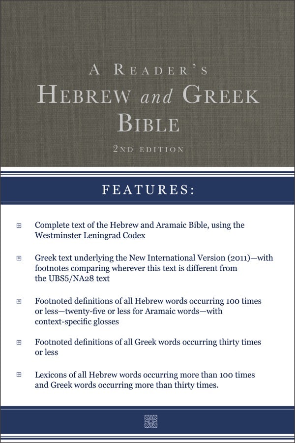 Cover image for A Reader's Hebrew and Greek Bible, isbn: 9780310109938