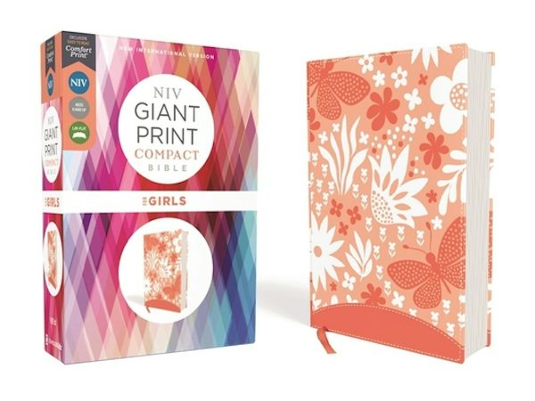 Cover image for Niv, Giant Print Compact Bible for Girls, Leathersoft, Coral, Red Letter Edition, Comfort Print, isbn: 9780310114581