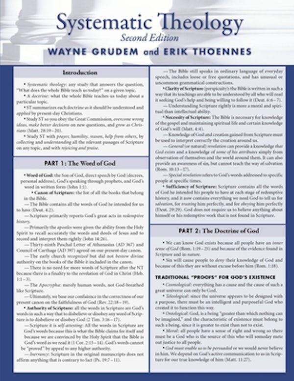 Cover image for Systematic Theology Laminated Sheet, isbn: 9780310125471