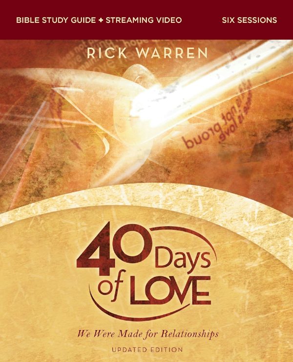 Cover image for 40 Days of Love Bible Study Guide Plus Streaming Video, Updated Edition, isbn: 9780310186205