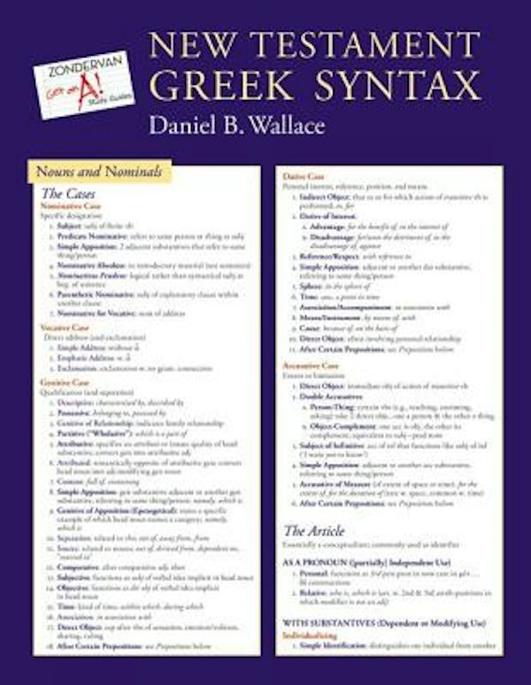 Cover image for New Testament Greek Syntax, isbn: 9780310292081