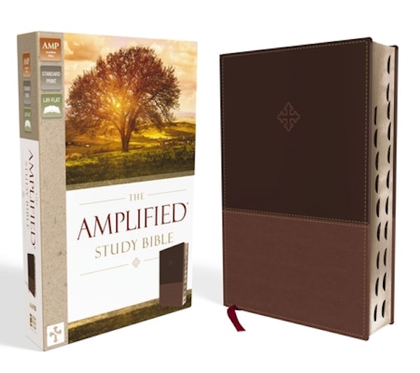 Cover image for Amplified Study Bible, Imitation Leather, Brown, Indexed, isbn: 9780310444756