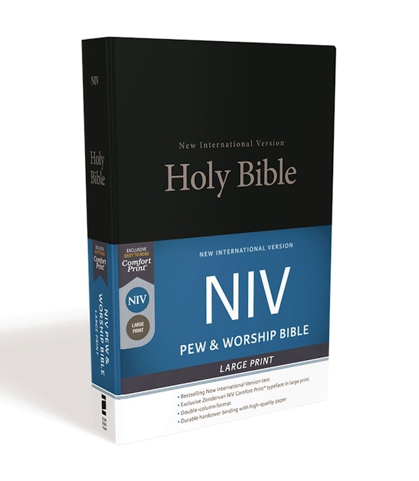Cover image for NIV, Pew and Worship Bible, Large Print, Hardcover, Black, isbn: 9780310446309