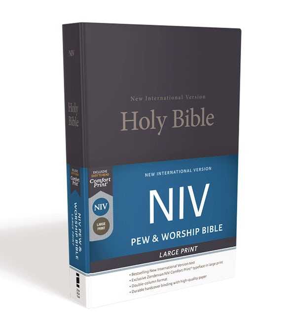 Cover image for NIV, Pew and Worship Bible, Large Print, Hardcover, Blue, isbn: 9780310446323