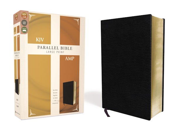 Cover image for KJV, Amplified, Parallel Bible, Large Print, Bonded Leather, Black, Red Letter Edition, isbn: 9780310446699