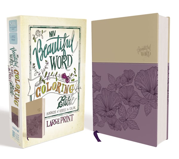 Cover image for NIV, Beautiful Word Coloring Bible, Large Print, Imitation Leather, Purple/Tan, isbn: 9780310447061