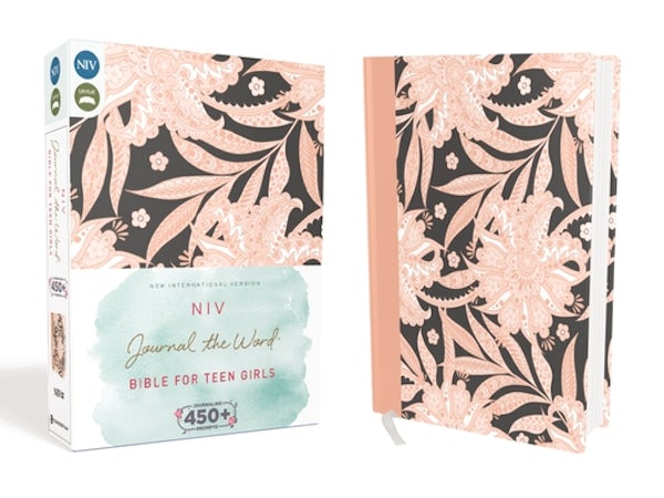 Cover image for NIV, Journal the Word Bible for Teen Girls, Hardcover, Pink Floral, isbn: 9780310447276