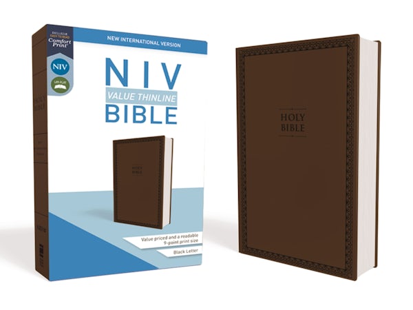 Cover image for NIV, Value Thinline Bible, Imitation Leather, Brown, isbn: 9780310448464