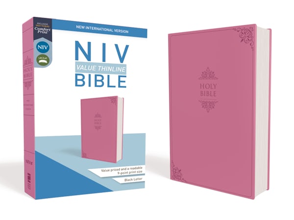 Cover image for NIV, Value Thinline Bible, Imitation Leather, Pink, isbn: 9780310448495