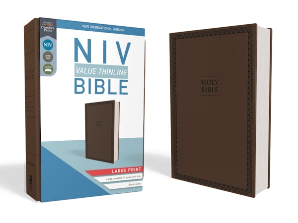 Cover image for NIV, Value Thinline Bible, Large Print, Imitation Leather, Brown, isbn: 9780310448532