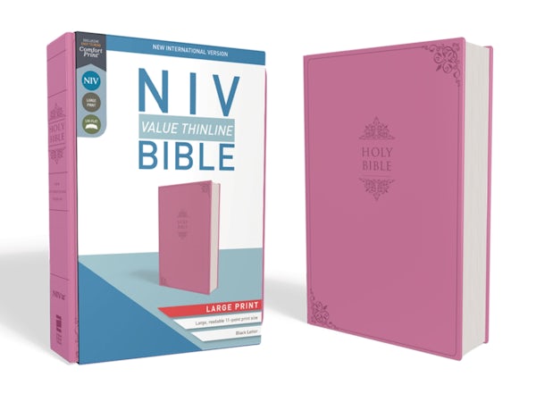 Cover image for NIV, Value Thinline Bible, Large Print, Imitation Leather, Pink, isbn: 9780310448563
