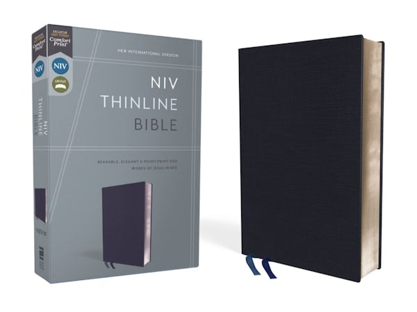 Cover image for NIV, Thinline Bible, Bonded Leather, Navy, Red Letter Edition, isbn: 9780310448822