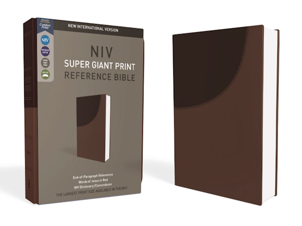 Cover image for NIV, Super Giant Print Reference Bible, Imitation Leather, Brown, Red Letter Edition, isbn: 9780310449379