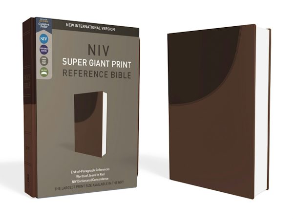 Cover image for NIV, Super Giant Print Reference Bible, Imitation Leather, Brown, Red Letter Edition, isbn: 9780310449379