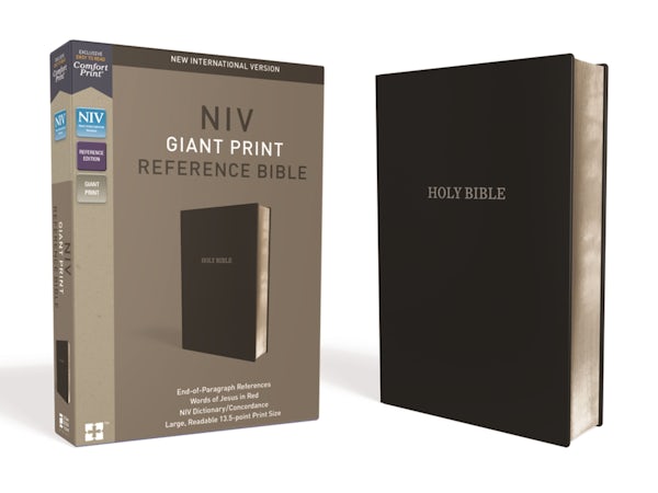 Cover image for NIV, Reference Bible, Giant Print, Leather-Look, Black, Red Letter Edition, Comfort Print, isbn: 9780310449454