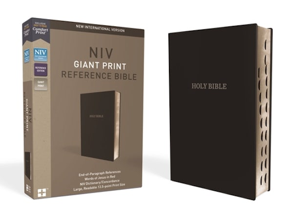 Cover image for NIV, Reference Bible, Giant Print, Leather-Look, Black, Red Letter Edition, Indexed, Comfort Print, isbn: 9780310449461