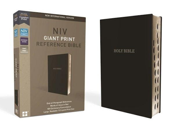 Cover image for NIV, Reference Bible, Giant Print, Leather-Look, Black, Red Letter Edition, Indexed, Comfort Print, isbn: 9780310449461