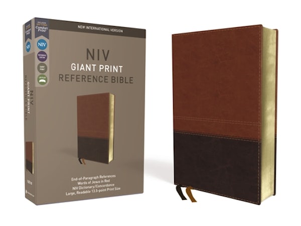 Cover image for NIV, Reference Bible, Giant Print, Imitation Leather, Brown, Red Letter Edition, Comfort Print, isbn: 9780310449508