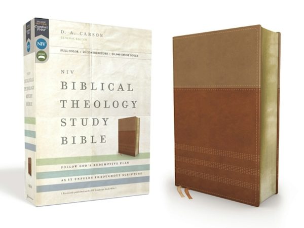 Cover image for NIV, Biblical Theology Study Bible, Imitation Leather, Tan/Brown, Comfort Print, isbn: 9780310450504
