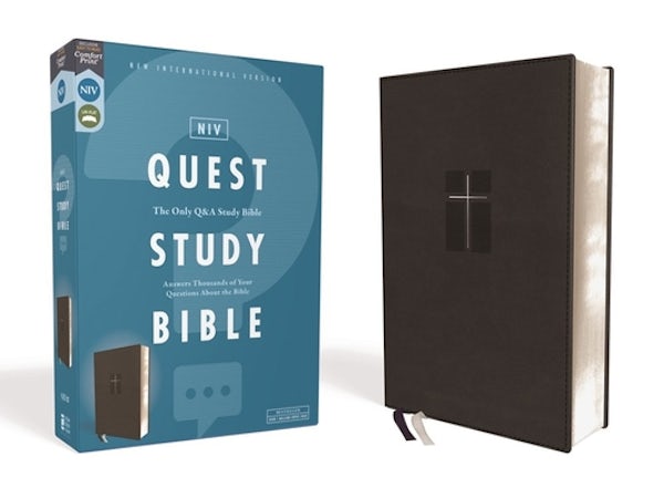 Cover image for Niv, Quest Study Bible, Leathersoft, Black, Comfort Print, isbn: 9780310450825