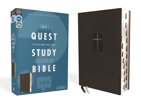 Cover image for Niv, Quest Study Bible, Leathersoft, Black, Indexed, Comfort Print, isbn: 9780310450832