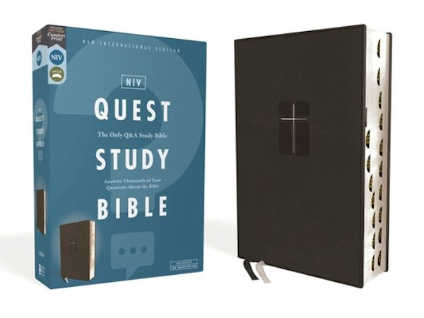 Cover image for Niv, Quest Study Bible, Leathersoft, Black, Indexed, Comfort Print, isbn: 9780310450832