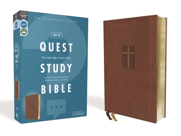 Cover image for Niv, Quest Study Bible, Leathersoft, Brown, Comfort Print, isbn: 9780310450849