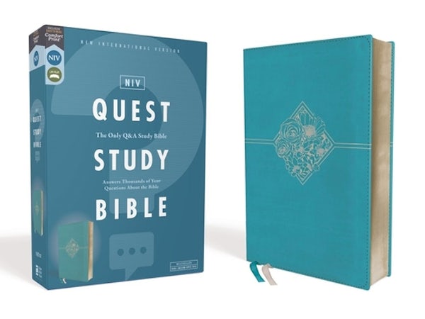 Cover image for Niv, Quest Study Bible, Leathersoft, Blue, Comfort Print, isbn: 9780310450863