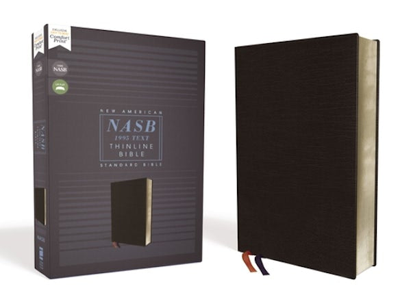 Cover image for Nasb, Thinline Bible, Bonded Leather, Black, Red Letter Edition, 1995 Text, Comfort Print, isbn: 9780310450931