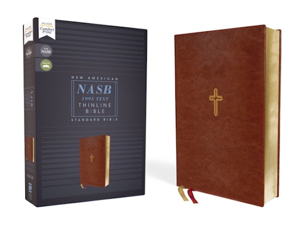 Cover image for Nasb, Thinline Bible, Leathersoft, Brown, Red Letter Edition, 1995 Text, Comfort Print, isbn: 9780310450962