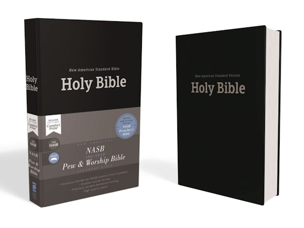 Cover image for Nasb, Pew and Worship Bible, Hardcover, Black, 1995 Text, Comfort Print, isbn: 9780310451044