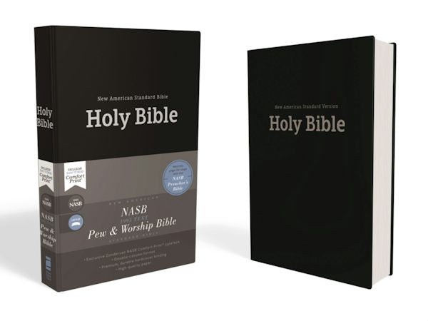 Cover image for Nasb, Pew and Worship Bible, Hardcover, Black, 1995 Text, Comfort Print, isbn: 9780310451044