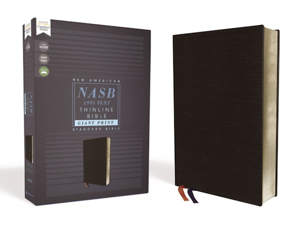 Cover image for Nasb, Thinline Bible, Giant Print, Bonded Leather, Black, Red Letter Edition, 1995 Text, Comfort Print, isbn: 9780310451075