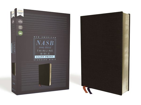 Cover image for Nasb, Thinline Bible, Giant Print, Bonded Leather, Black, Red Letter Edition, 1995 Text, Comfort Print, isbn: 9780310451075