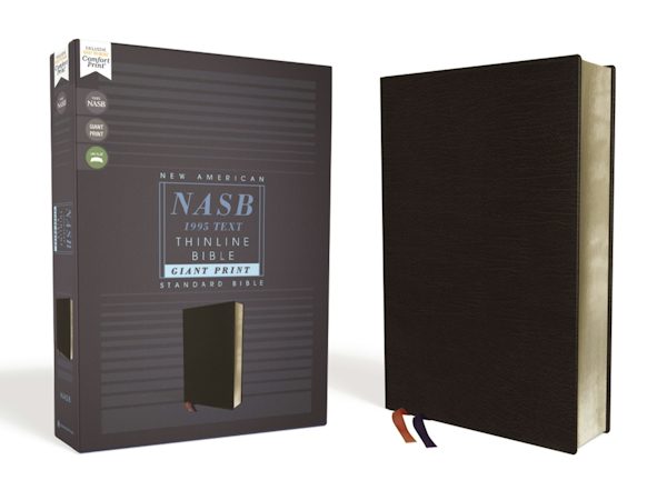 Cover image for Nasb, Thinline Bible, Giant Print, Bonded Leather, Black, Red Letter Edition, 1995 Text, Comfort Print, isbn: 9780310451075