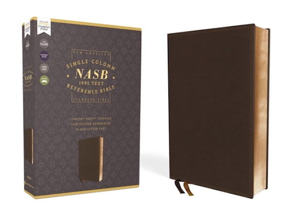 Cover image for Nasb, Single-Column Reference Bible, Leathersoft, Brown, 1995 Text, Comfort Print, isbn: 9780310451167