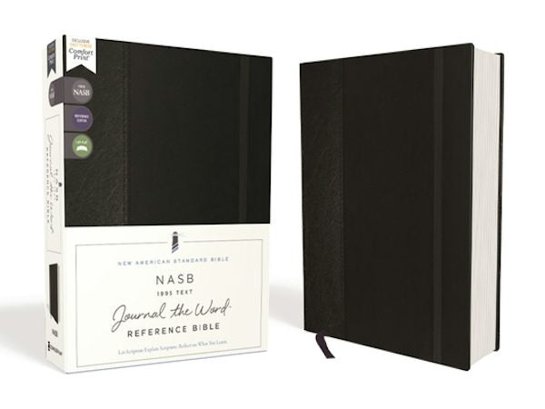 Cover image for Nasb, Journal the Word Reference Bible, Hardcover, Black, Elastic Closure, Red Letter Edition, 1995 Text, Comfort Print, isbn: 9780310451198