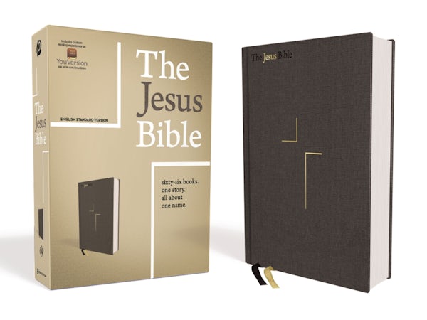 Cover image for The Jesus Bible, ESV Edition, Cloth Over Board, Grey, isbn: 9780310452201