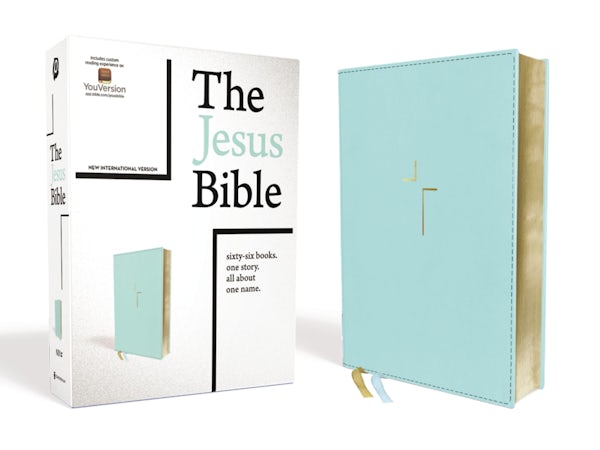 Cover image for The Jesus Bible, NIV Edition, Leathersoft, Blue, Comfort Print, isbn: 9780310452256