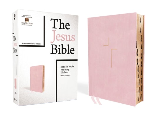 Cover image for The Jesus Bible, NIV Edition, Leathersoft Over Board, Pink, Indexed, Comfort Print, isbn: 9780310452300