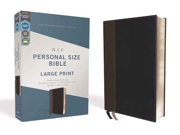 Cover image for Niv, Personal Size Bible, Large Print, Leathersoft, Black, Red Letter Edition, Comfort Print, isbn: 9780310454267