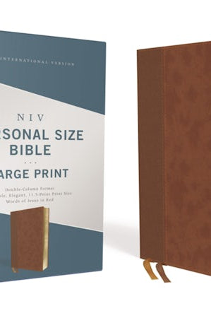 Cover image for Niv, Personal Size Bible, Large Print, Leathersoft, Brown, Red Letter Edition, Comfort Print, isbn: 9780310454274