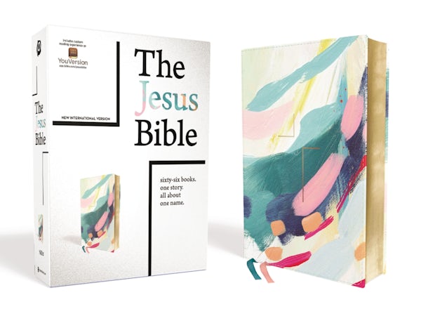 Cover image for The Jesus Bible, NIV Edition, Leathersoft, Multi-Color/Teal, Comfort Print, isbn: 9780310454465