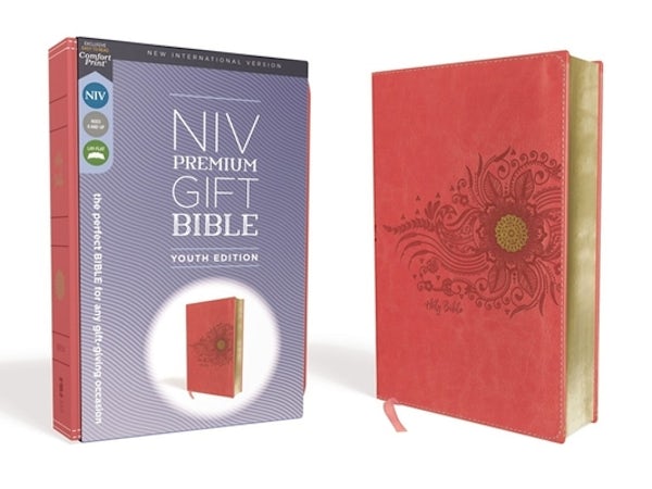 Cover image for Niv, Premium Gift Bible, Youth Edition, Leathersoft, Coral, Red Letter Edition, Comfort Print, isbn: 9780310454656
